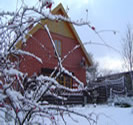 Ferienhaus Zum Schäfer - Winteransicht auf die Terrasse